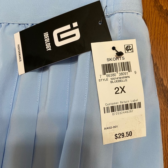 NWT Ideology Plus Size 2X Blue BlueBell Pleated Skort 
Style 100141849WN - Picture 6 of 7